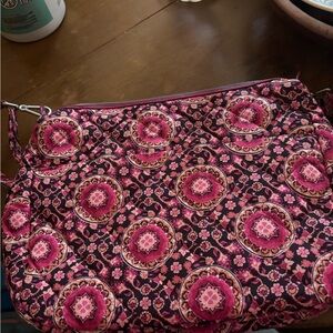 Vera Bradley Pink and Black Floral Shoulder Bag
